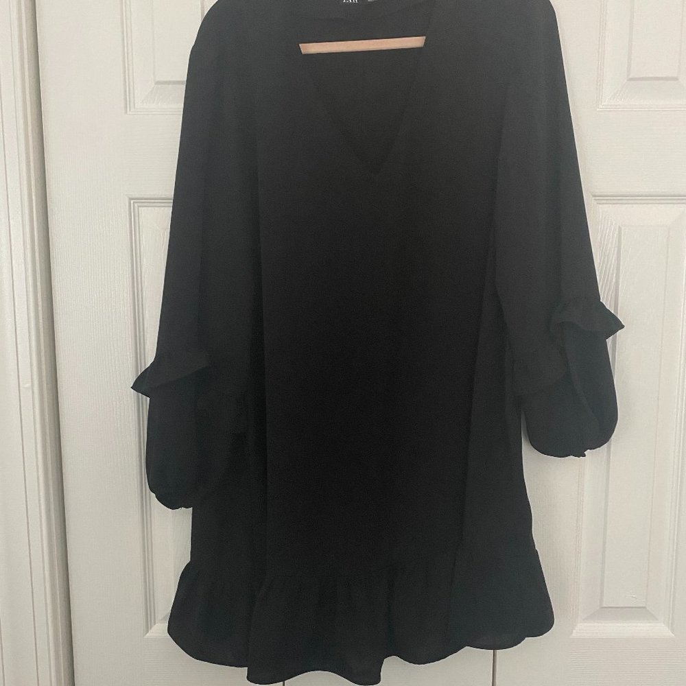 ZARA V neck black dress XXL